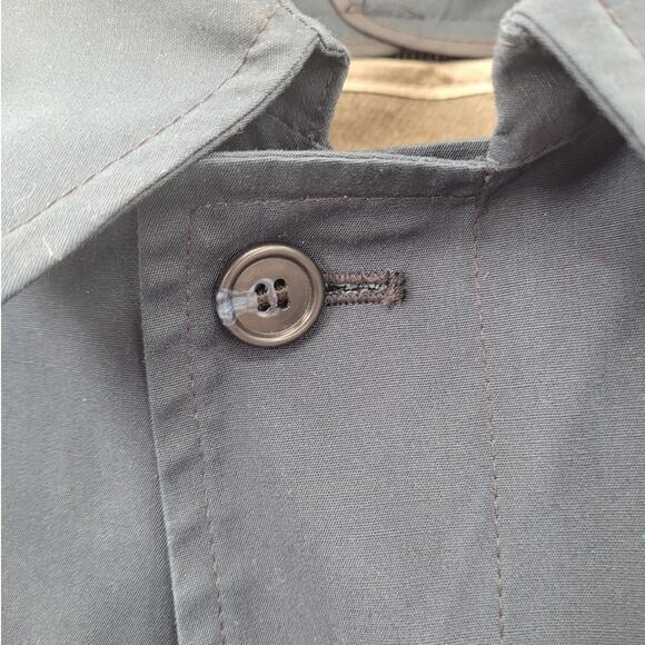 London Fog Vintage 80s Union Made‎ Blue Single Breasted Lined Trench Coat 40S - Picture 8 of 16